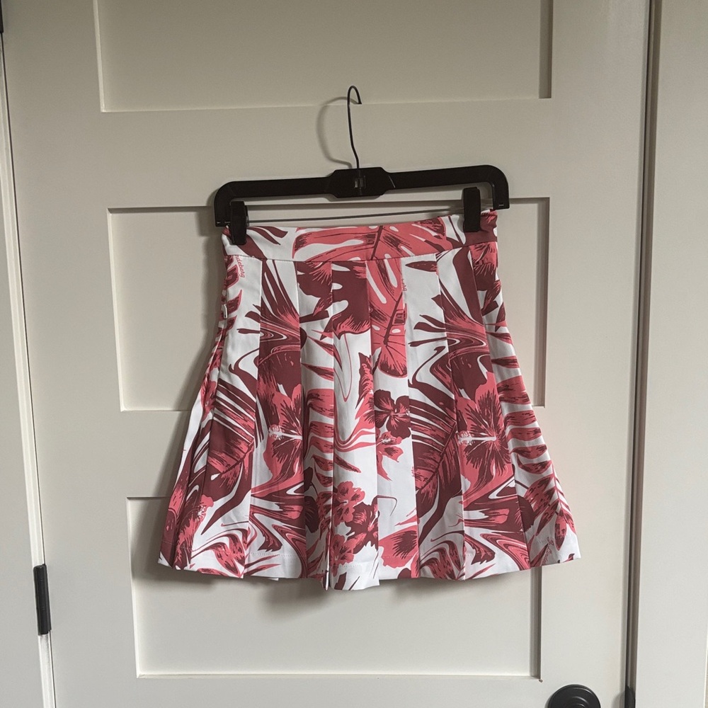 J.Lindeberg Pink and White Patterned Mini Skirt